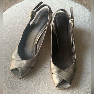 Stuart Weitzman Slingback cork wedges